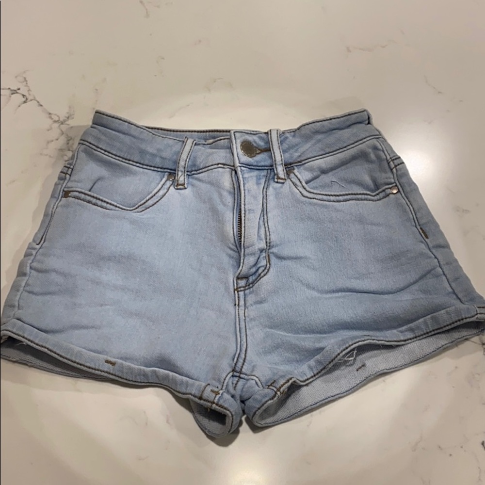 light wash jean short